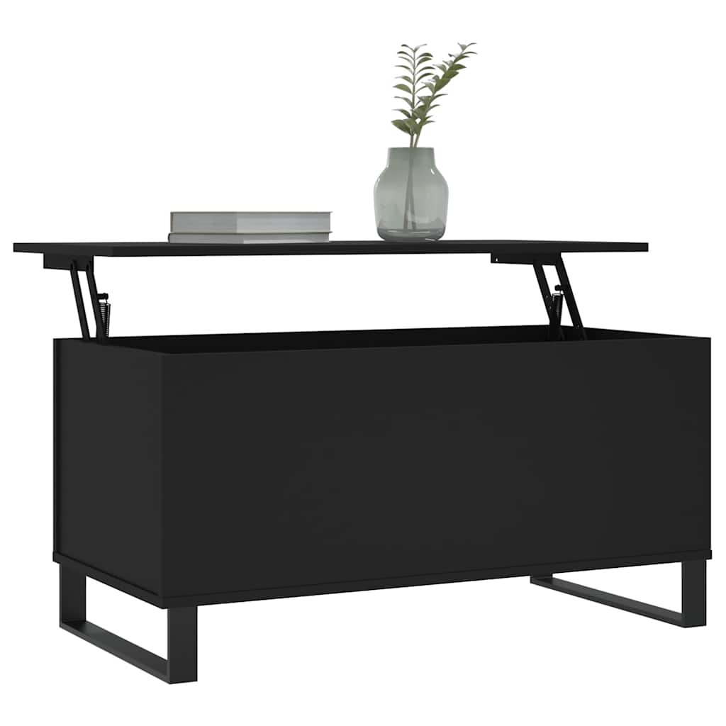 vidaXL Table basse noire 90x44,5x45 cm en bois d'ingénierie