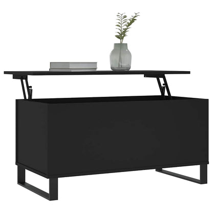 vidaXL Table basse noire 90x44,5x45 cm en bois d'ingénierie