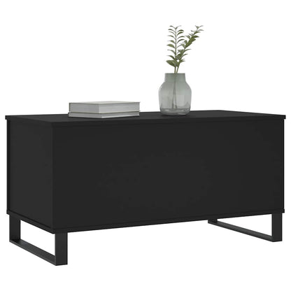 vidaXL Table basse noire 90x44,5x45 cm en bois d'ingénierie