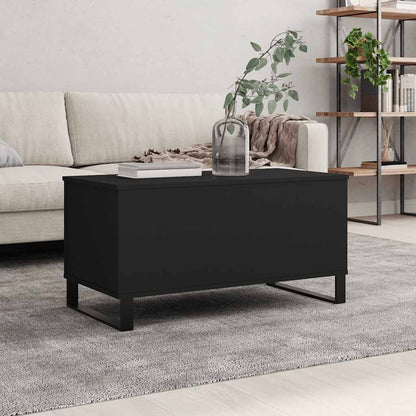 vidaXL Table basse noire 90x44,5x45 cm en bois d'ingénierie