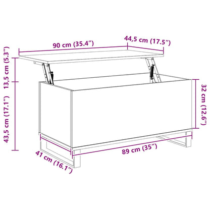 vidaXL Couchtisch Betongrau 90x44,5x45 cm Holzwerkstoff