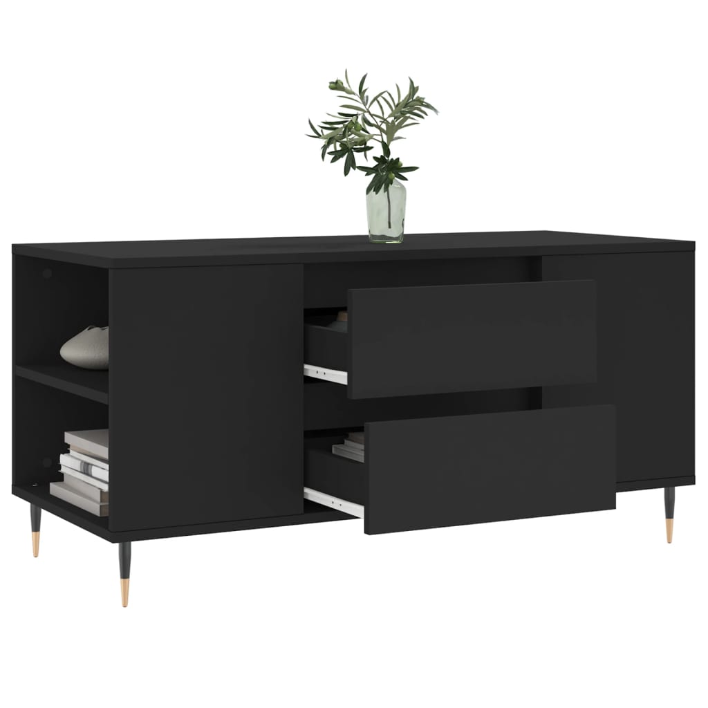vidaXL Table basse noir 102x44,5x50 cm Aggloméré