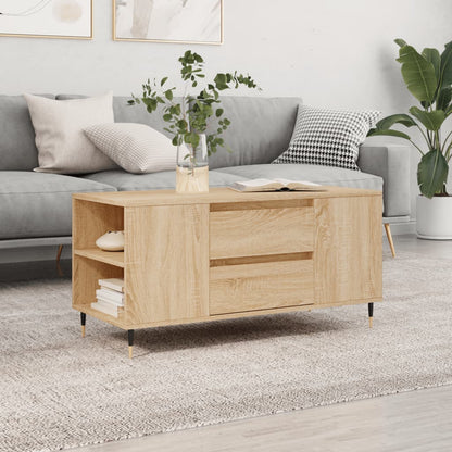 vidaXL Table basse chêne Sonoma 102x44,5x50 cm bois d'ingénierie