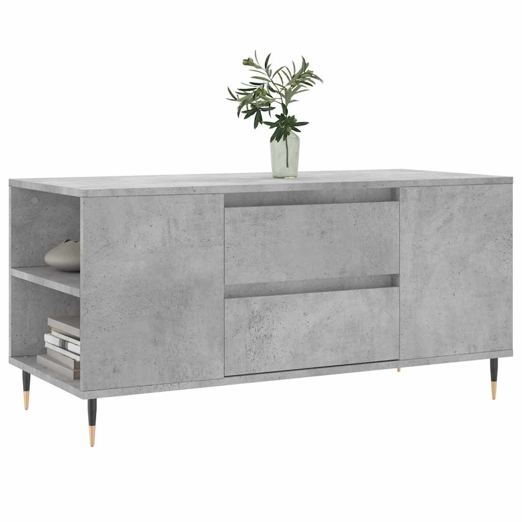 vidaXL Table basse gris béton 102x44,5x50 cm Aggloméré