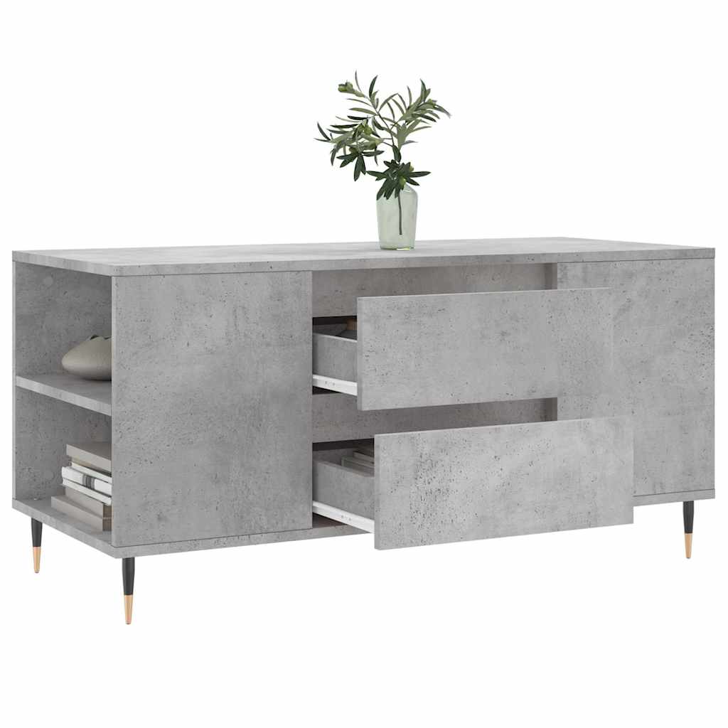 vidaXL Table basse gris béton 102x44,5x50 cm Aggloméré