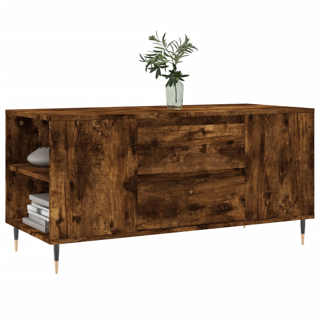 vidaXL Table basse chêne fumé 102x44,5x50 cm bois d'ingénierie