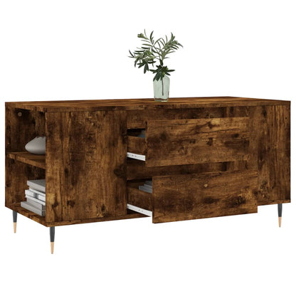 vidaXL Table basse chêne fumé 102x44,5x50 cm bois d'ingénierie
