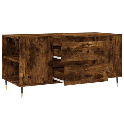 vidaXL Table basse chêne fumé 102x44,5x50 cm bois d'ingénierie