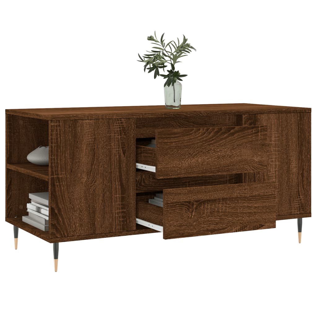 vidaXL Table basse marron aspect chêne 102x44,5x50 cm Bois d'ingénierie