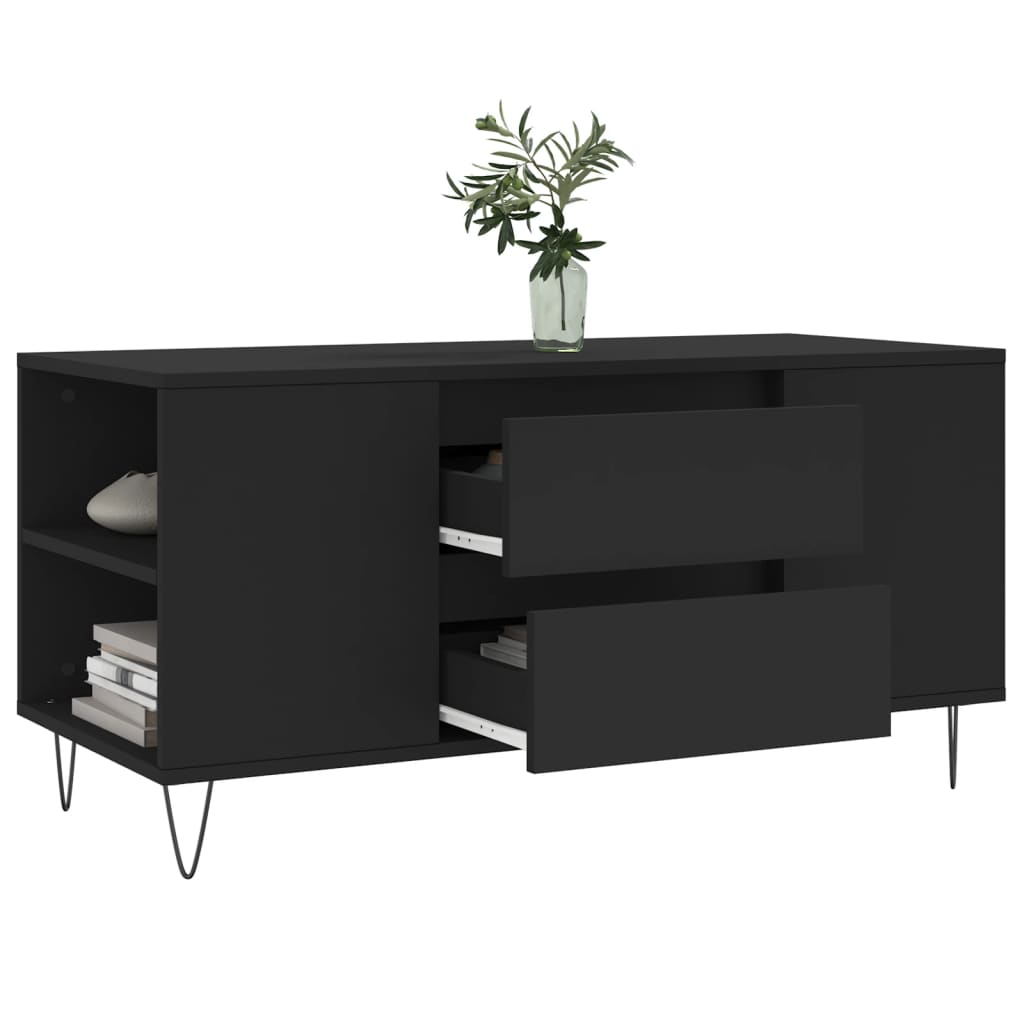 vidaXL Table basse noir 102x44,5x50 cm Aggloméré