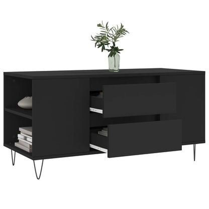 vidaXL Table basse noir 102x44,5x50 cm Aggloméré