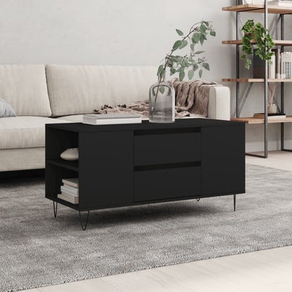vidaXL Table basse noir 102x44,5x50 cm Aggloméré