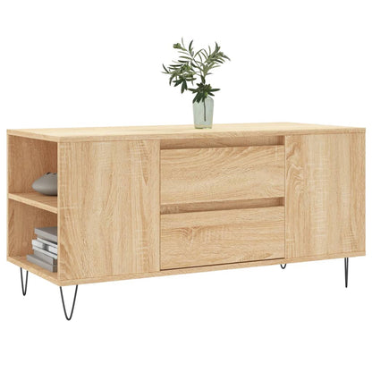 vidaXL Table basse chêne Sonoma 102x44,5x50 cm bois d'ingénierie