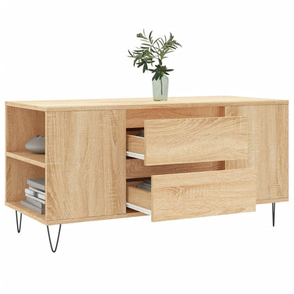 vidaXL Table basse chêne Sonoma 102x44,5x50 cm bois d'ingénierie