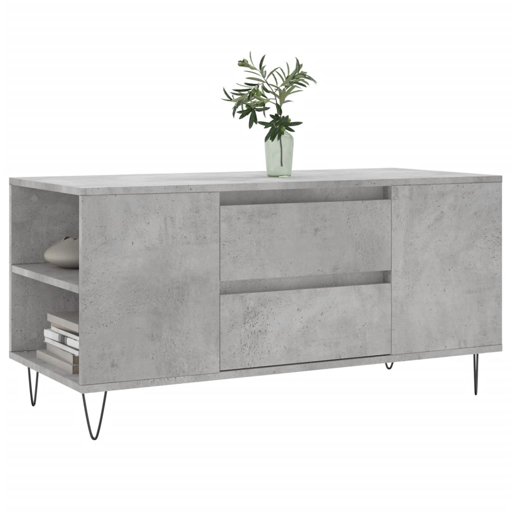 vidaXL Table basse gris béton 102x44,5x50 cm Aggloméré