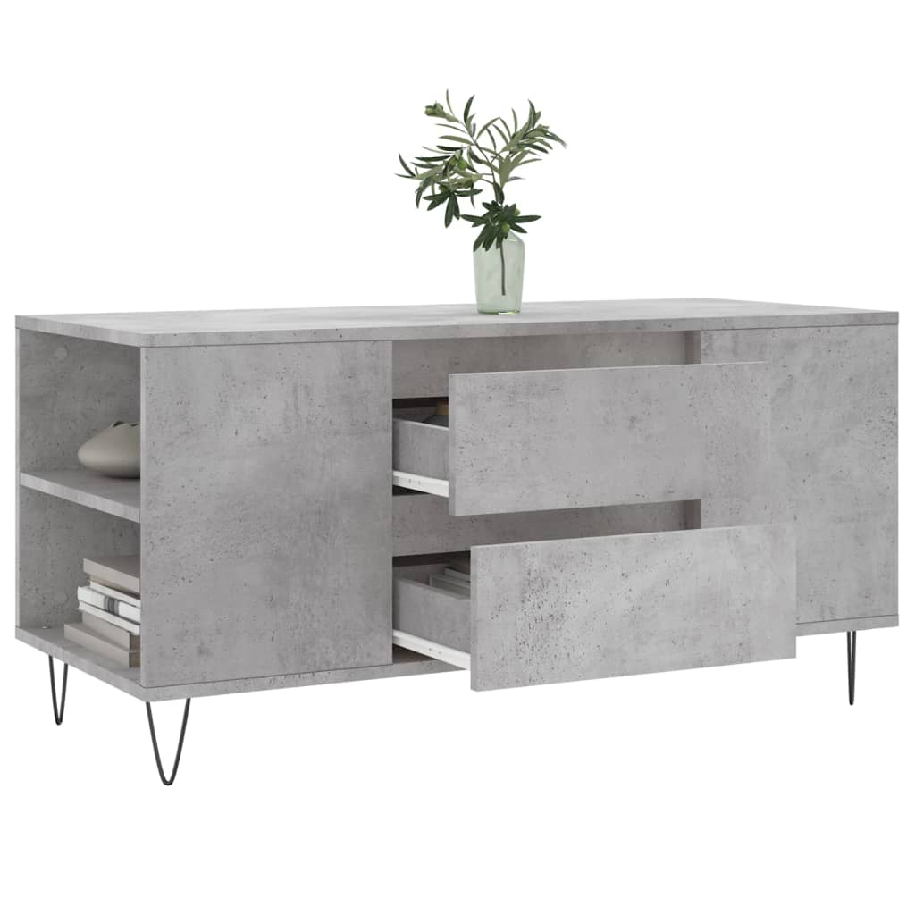vidaXL Table basse gris béton 102x44,5x50 cm Aggloméré