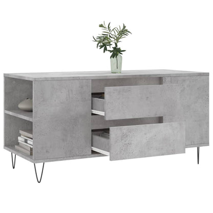 vidaXL Table basse gris béton 102x44,5x50 cm Aggloméré