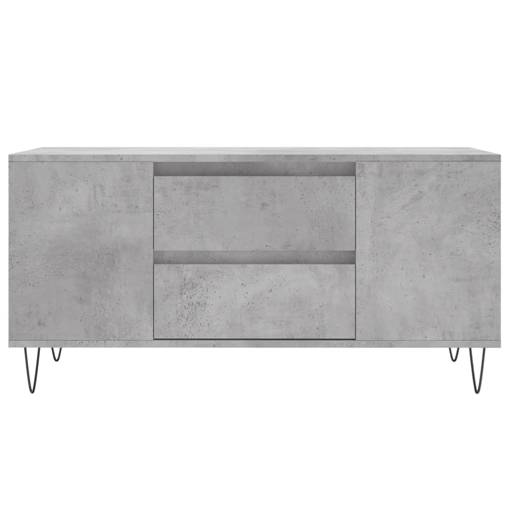 vidaXL Table basse gris béton 102x44,5x50 cm Aggloméré