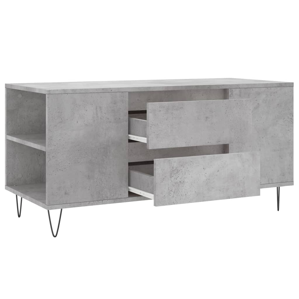 vidaXL Table basse gris béton 102x44,5x50 cm Aggloméré