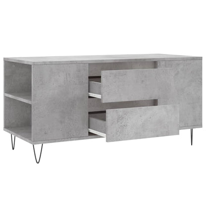 vidaXL Table basse gris béton 102x44,5x50 cm Aggloméré