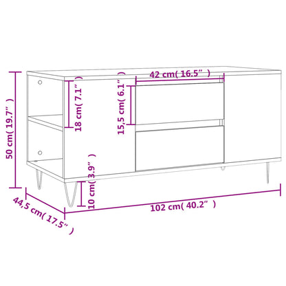 vidaXL Table basse gris béton 102x44,5x50 cm Aggloméré