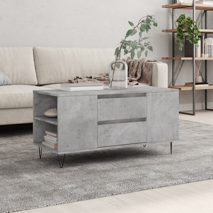 vidaXL Table basse gris béton 102x44,5x50 cm Aggloméré
