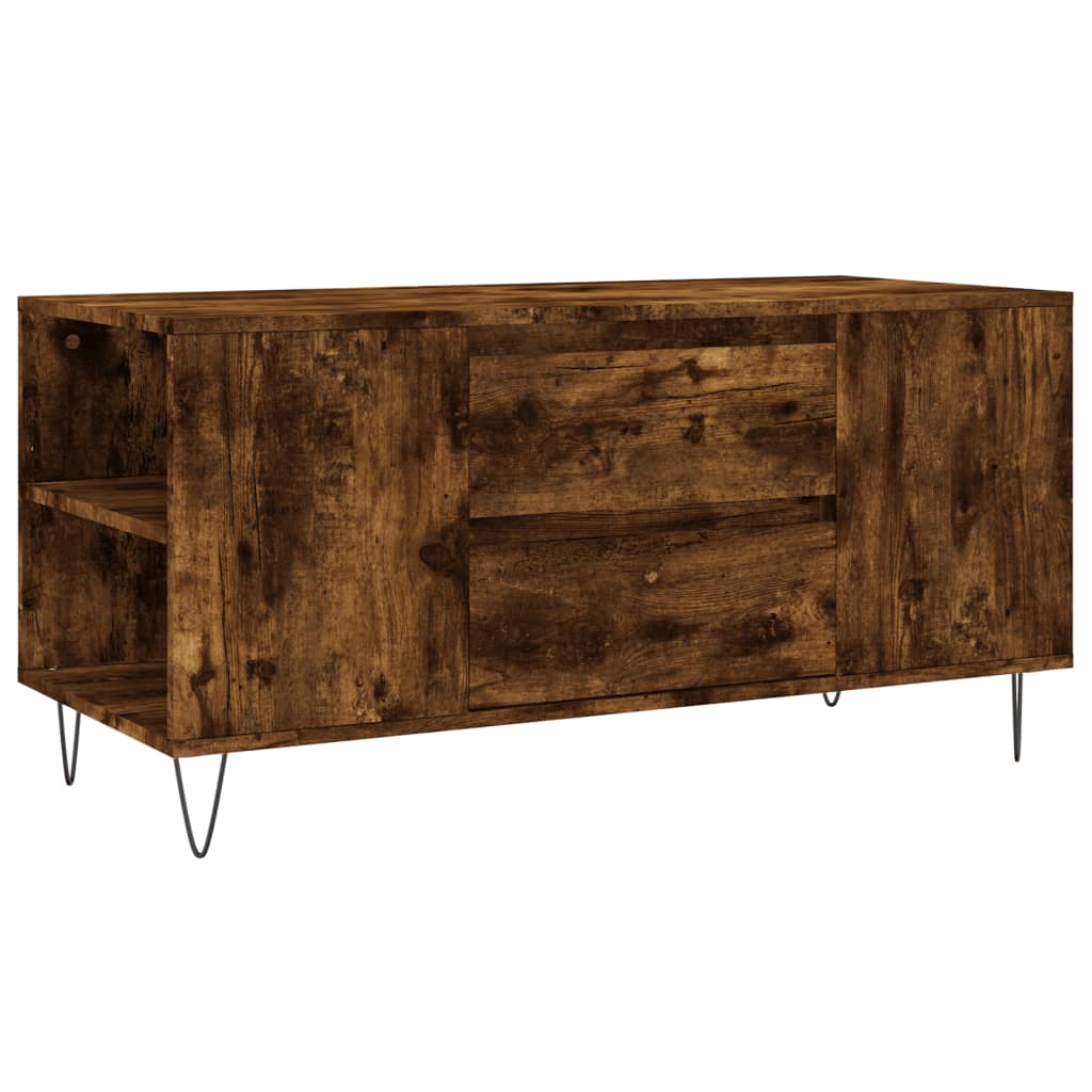 vidaXL Table basse chêne fumé 102x44,5x50 cm bois d'ingénierie