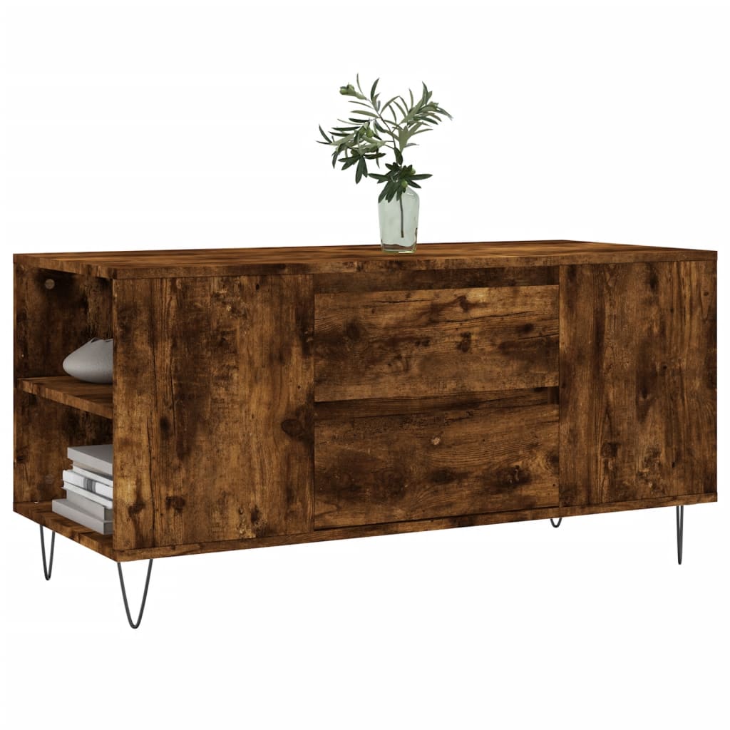vidaXL Table basse chêne fumé 102x44,5x50 cm bois d'ingénierie