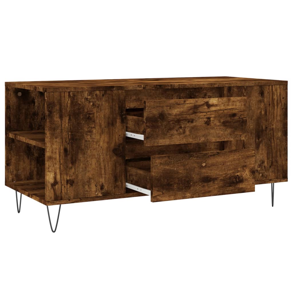 vidaXL Table basse chêne fumé 102x44,5x50 cm bois d'ingénierie