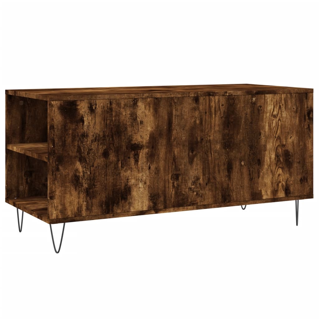 vidaXL Table basse chêne fumé 102x44,5x50 cm bois d'ingénierie