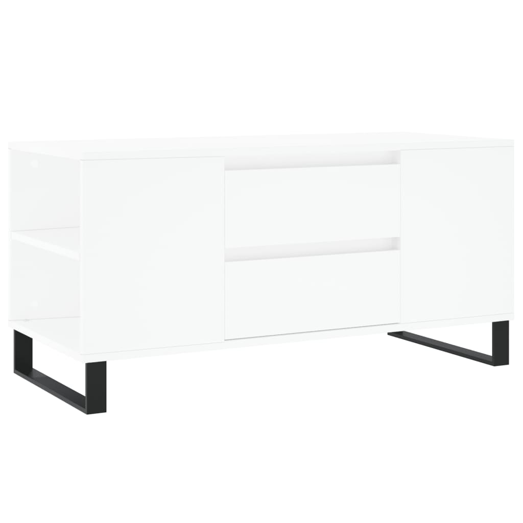 vidaXL Table basse Blanc 102x44,5x50 cm Bois d'ingénierie