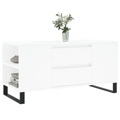 vidaXL Table basse Blanc 102x44,5x50 cm Bois d'ingénierie