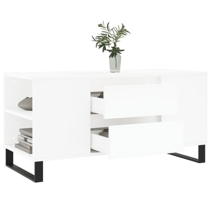 vidaXL Table basse Blanc 102x44,5x50 cm Bois d'ingénierie