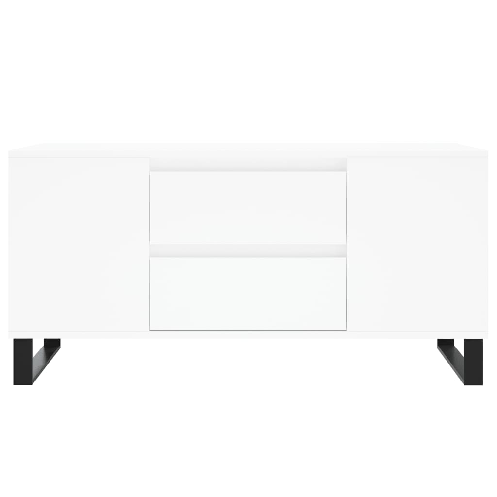 vidaXL Table basse Blanc 102x44,5x50 cm Bois d'ingénierie