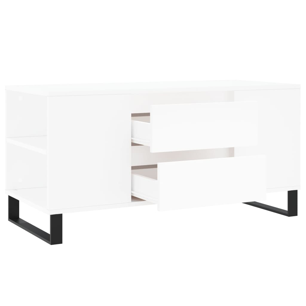 vidaXL Table basse Blanc 102x44,5x50 cm Bois d'ingénierie