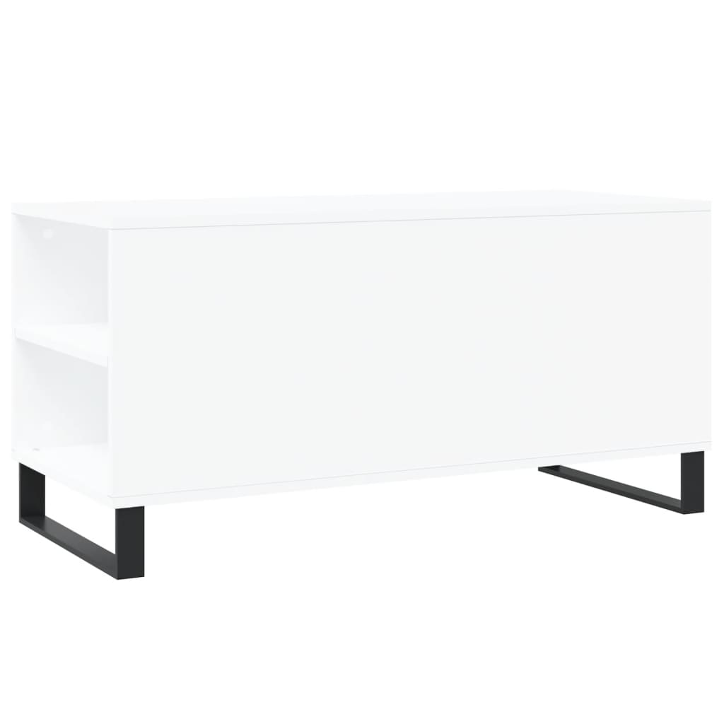 vidaXL Table basse Blanc 102x44,5x50 cm Bois d'ingénierie