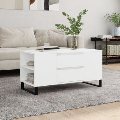 vidaXL Table basse Blanc 102x44,5x50 cm Bois d'ingénierie