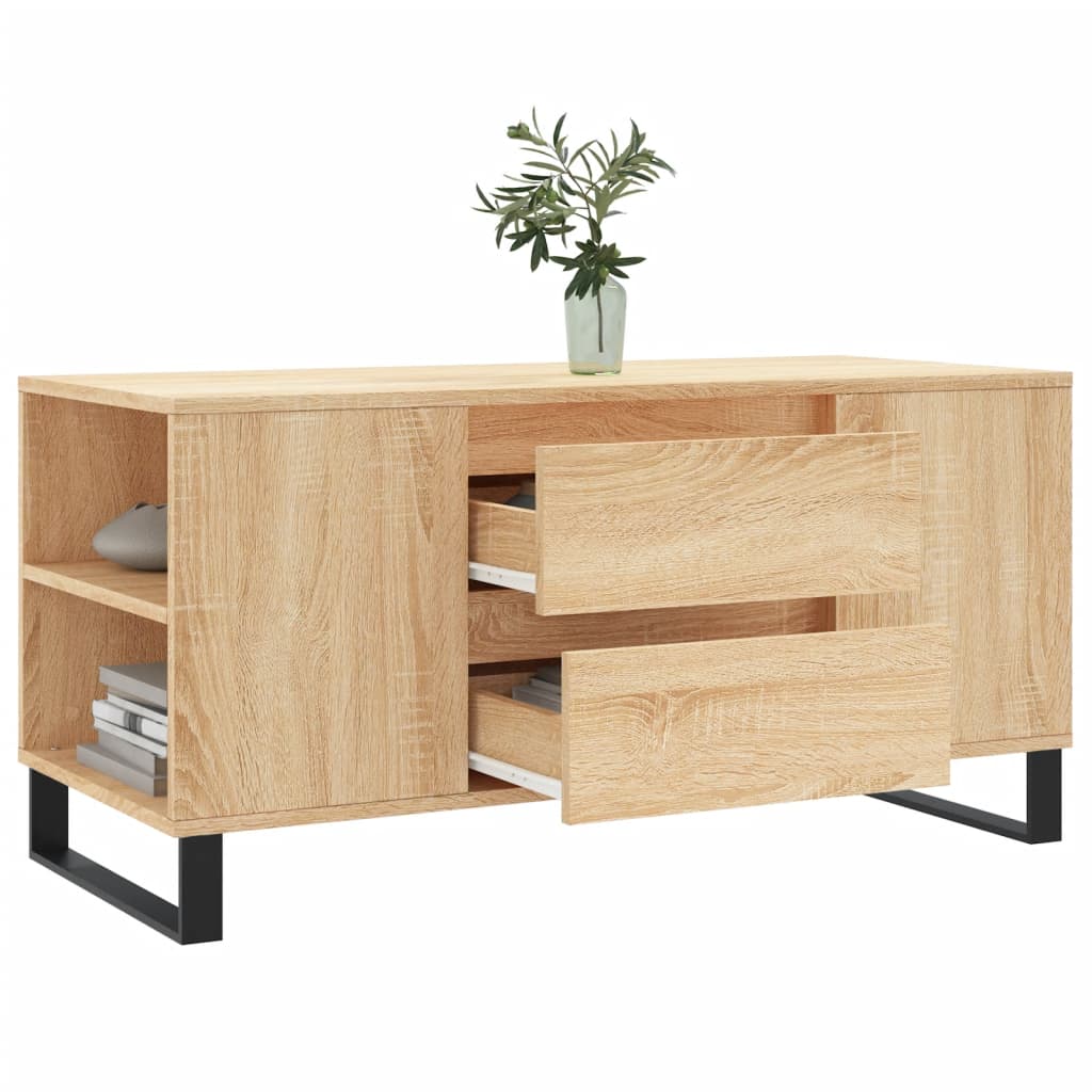 vidaXL Table basse chêne Sonoma 102x44,5x50 cm bois d'ingénierie