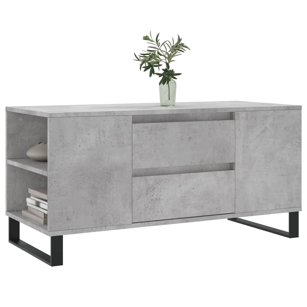 vidaXL Table basse gris béton 102x44,5x50 cm Aggloméré