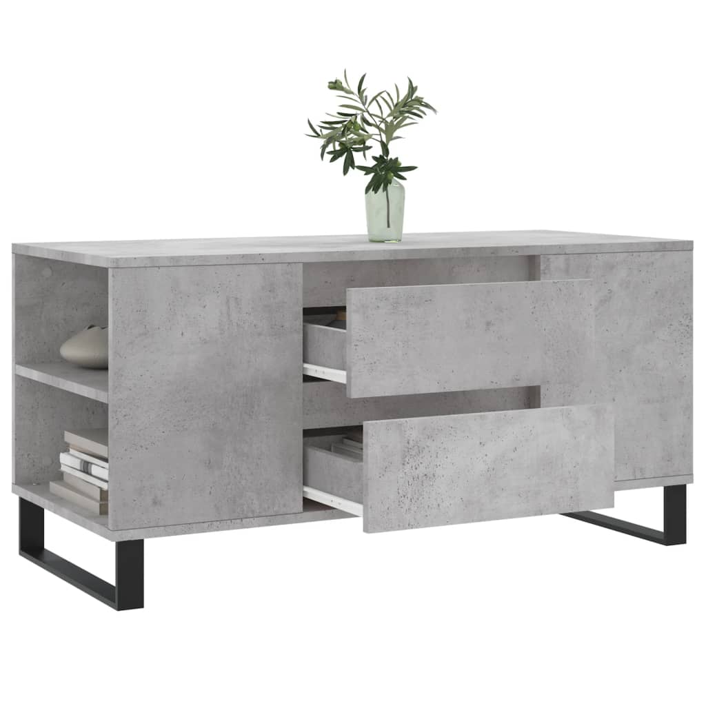 vidaXL Table basse gris béton 102x44,5x50 cm Aggloméré