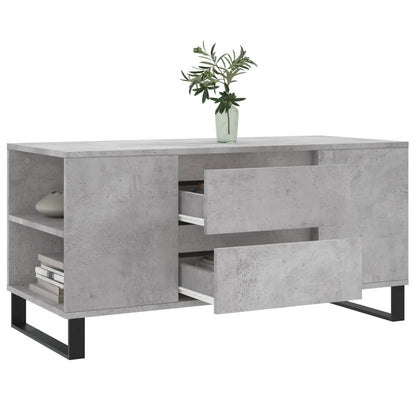 vidaXL Table basse gris béton 102x44,5x50 cm Aggloméré