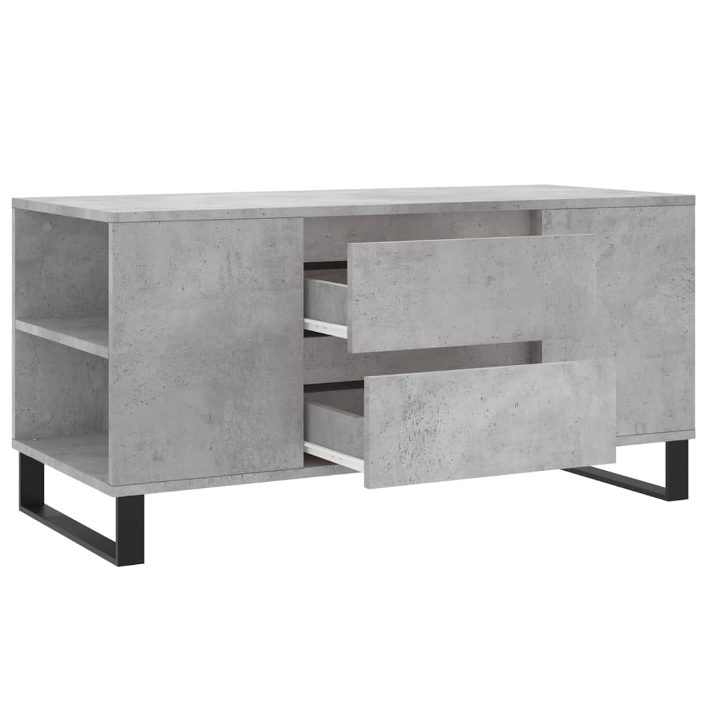 vidaXL Table basse gris béton 102x44,5x50 cm Aggloméré