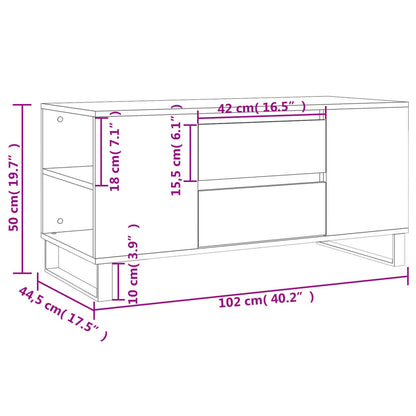 vidaXL Table basse gris béton 102x44,5x50 cm Aggloméré