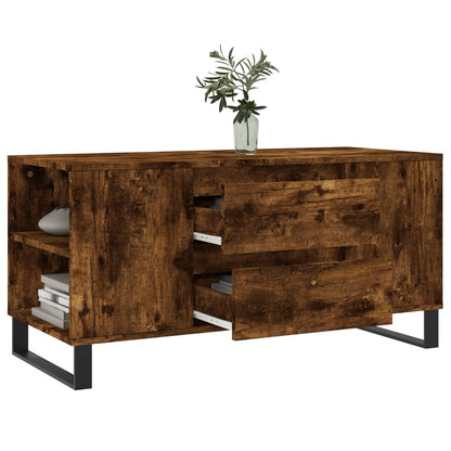 vidaXL Table basse chêne fumé 102x44,5x50 cm bois d'ingénierie