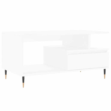 vidaXL Table basse blanche 90x49x45 cm en bois d'ingénierie