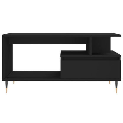vidaXL Table basse noire 90x49x45 cm en bois d'ingénierie