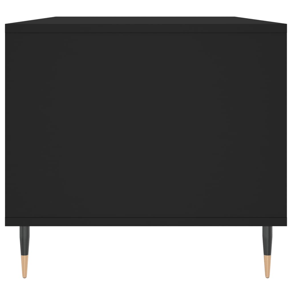 vidaXL Table basse noire 90x49x45 cm en bois d'ingénierie