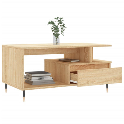 vidaXL Table basse chêne Sonoma 90x49x45 cm bois d'ingénierie