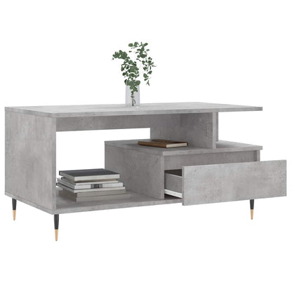 vidaXL Table basse gris béton 90x49x45 cm en bois d'ingénierie
