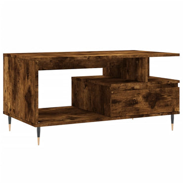 vidaXL Table basse chêne fumé 90x49x45 cm bois d'ingénierie